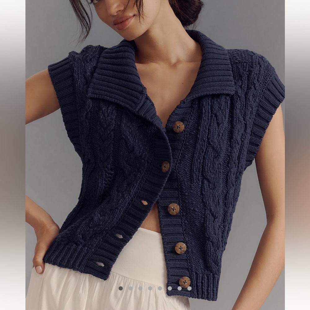Pilcro Navy Cable Knit Women's Sweater - NWT